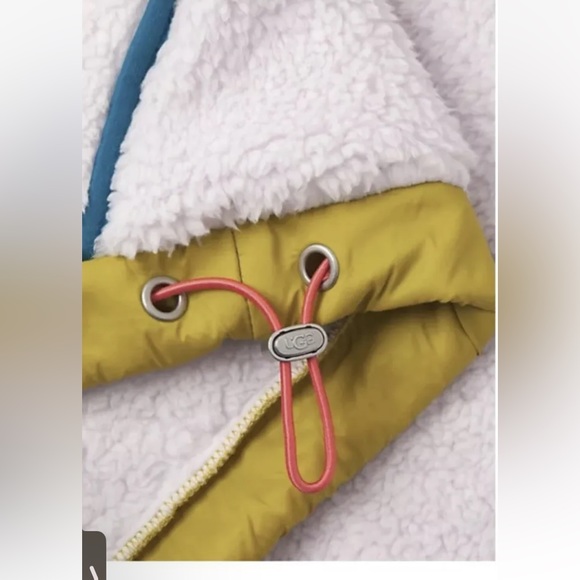 UGG Iggy Sherpa Half-Zip Hood Pullover Sweatshirt Hoodie Pink Purple - Picture 7 of 9